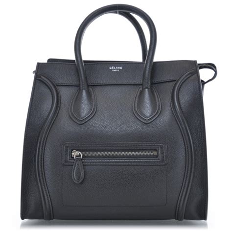 celine mini luggage black pebbled leather|WOMEN'S LUXURY LEATHER MINI BAGS .